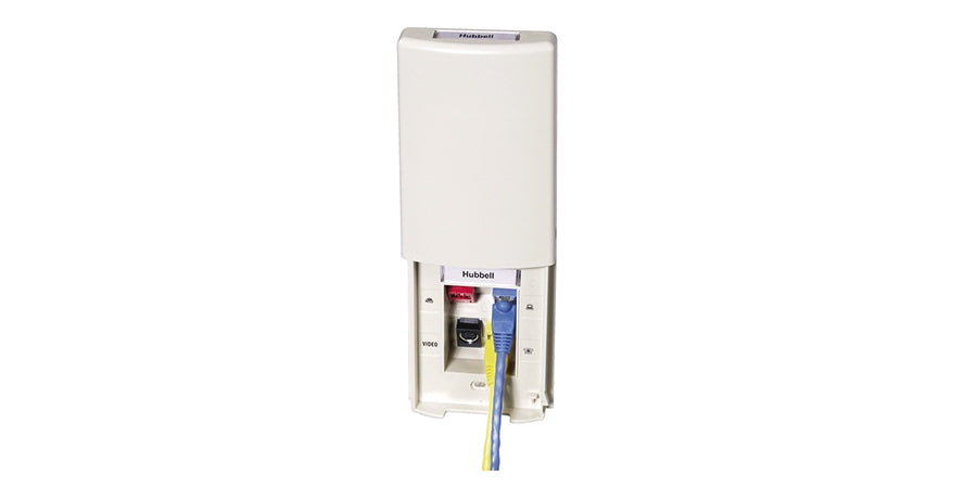 Hubbell Premise Wiring TPF1OW | Faceplate, High-Impact Thermoplastic, 1Gang, Light Almond/Office White