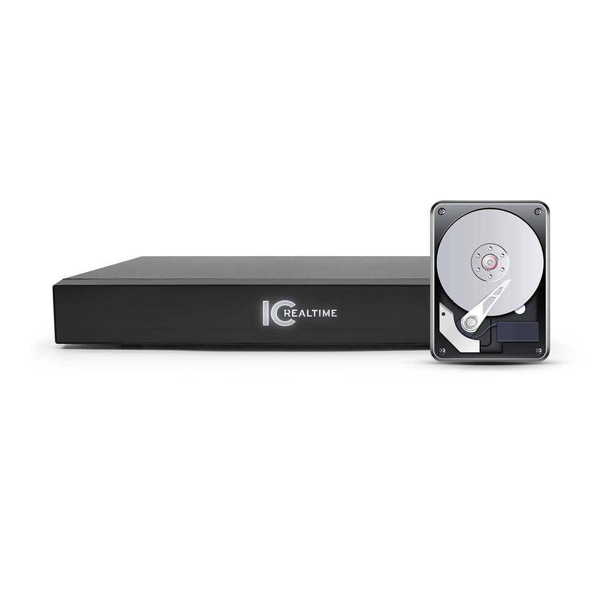 IC Realtime NVR-MX16POE-1U16MP1-14TB | 16-Channel 1U NVR with Integrated 16-Port PoE Switch