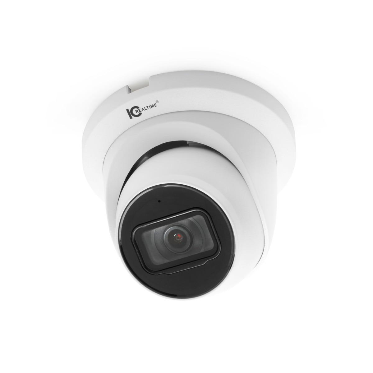 Ic Realtime IPMX-E40F-IRW3 | 4 MP Indoor/Outdoor Vandal-Resistant Eyeball Dome Camera, 2.8 mm Fixed Lens, Black