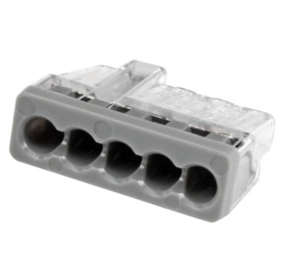 Ideal Industries 30-1687 | In-Sure Push-In Wire Connector - Model 87 - 5-Port - Grey