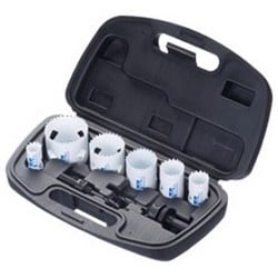 Ideal Industries 36-500 | Hole Saw Kit, 8-Piece, Bi-Metal, With 7/8", 1-1/8", 1-3/8", 1-3/4", 2", 2-1/2" Hole Saw And Arbor, Molded Plastic Carrying Case