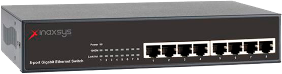 Inaxsys Security Systems IN-4008G | 8-port Desktop Gigabit Ethernet Switch
