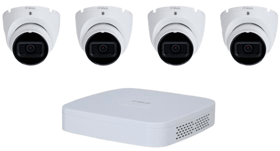 Inaxsys Security Systems INSK4N4T1T | 4ch Camera and NVR KIT: 4 Channel 1 TB 4K NVR bundled with 4 x 4.1MP Turret Cameras