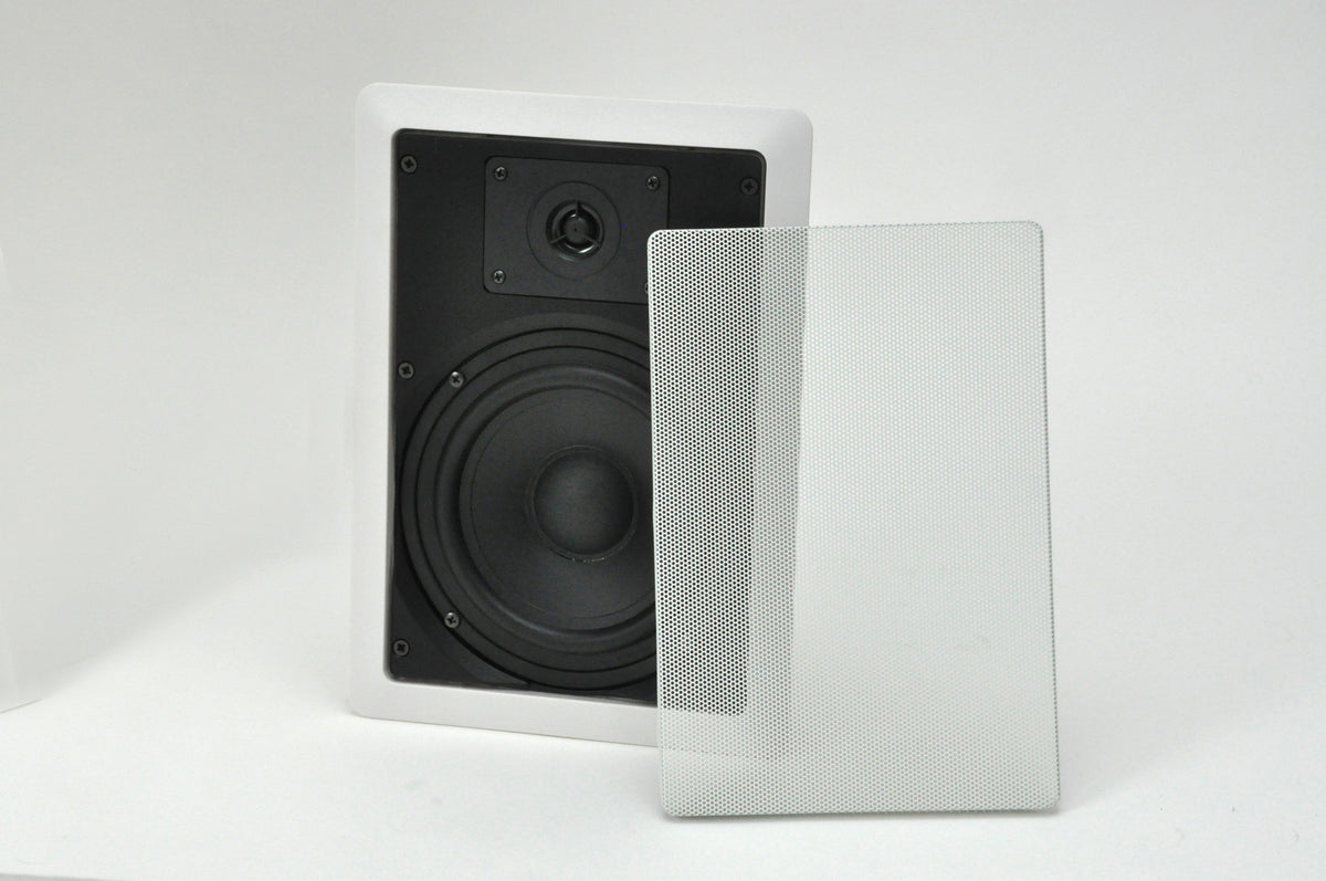 Intrasonic I30W | 6-1/2 in. In-Wall Speaker, White, Metal Grille