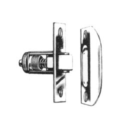 Ives, H. B. 335B3 | Door Roller Catch, Adjustable, Clear Coated Bright Brass, With 1-5/8" Width x 2-1/4" Height Lip Strike