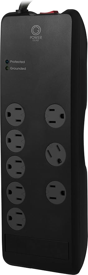 Jasco Products Company 12996 | Surge Protector, 8 Outlets, 2100 J, 7 ft. Cord, Black