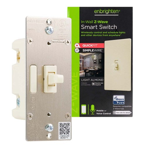 Jasco Products Company 14293 | Z-Wave In-Wall Smart Switch, Light Almond Toggle