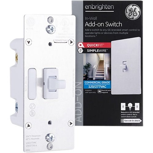 Jasco Products Company 46200 | Enbrighten Add-On Switch, White Toggle, Chassis 2.0
