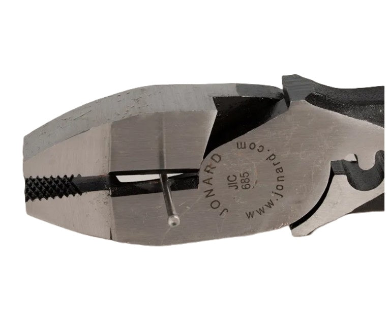 Jonard JIC-685 | Lineman's Pliers with Fish Tape Puller & Crimper
