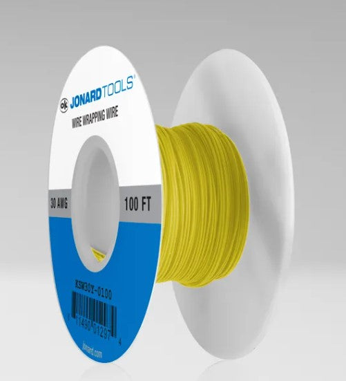 Jonard KSW30Y-0100 | 30 AWG Kynar® Wire CSW, Low Strip Force, Yellow, 100 ft