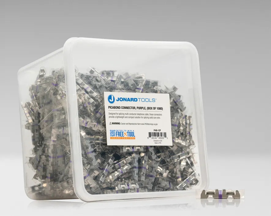 Jonard PAB-CP | Picabond Connector, Purple, (Box of 1000)