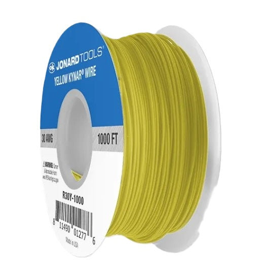 Jonard R30Y-1000 | 30 AWG Kynar® Wire, Yellow, 1000 ft