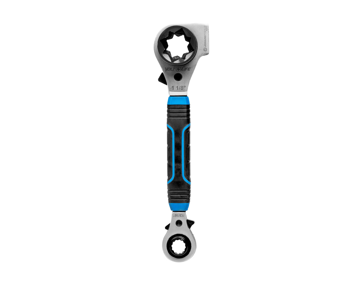 Jonard RLW-6 | 6-in-1 High Leverage Ratcheting Linemans Wrench