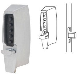 Kaba 7102-AC-41 | Mechanical Pushbutton Lock, Flat Front Faceplate, 1" Tubular Deadbolt, 2-3/4" Backset, Antique Copper with Thumbturn