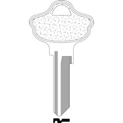 Kaba Ilco 07743 NP A01 | Key Blank, Look-Alike, Brass, Nickel Plated, 1 Price Group, For Kwikset