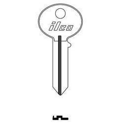 Kaba Ilco 1000DA NP A13 | Cylinder Lock Key Blank, 5-Pin, Brass, Nickel Plated, 13 Price Group, For Corbin Cabinet Lock