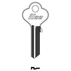 Kaba Ilco 1014C NP A02 | Cylinder Lock Key Blank, Brass, Nickel Plated, 2 Price Group, For Harloc
