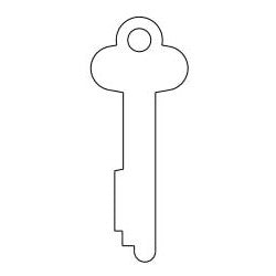 Kaba Ilco 1028A NS A93 | Safe Deposit Key Blank, 0.385" Width x 0.05" Thickness, Natural Nickel Silver, 13 Price Group, For HHM/York