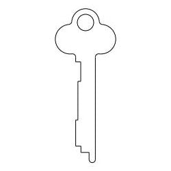 Kaba Ilco 1028P NS A52 | Safe Deposit Key Blank, 0.3" Width x 0.06" Thickness, Natural Nickel Silver, 11 Price Group, For Diebold