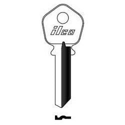 Kaba Ilco 1034 NP A15 | Cylinder Lock Key Blank, Brass, Nickel Plated, 15 Price Group, For Peterboro