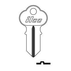 Kaba Ilco 1041GR NP A08 | Cylinder Lock Key Blank, Double-Sided, Brass, Nickel Plated, 8 Price Group, For Chicago
