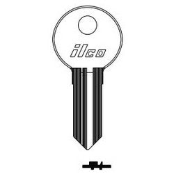 Kaba Ilco 1042B NP A15 | Cylinder Lock Key Blank, Double-Sided, Brass, Nickel Plated, 15 Price Group, For Illinois
