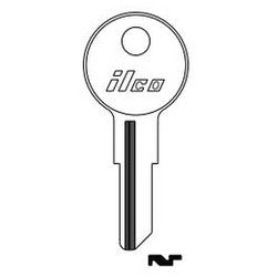 Kaba Ilco 1043E NP A16 | Cylinder Lock Key Blank, Brass, Nickel Plated, 16 Price Group, For Illinois