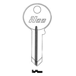 Kaba Ilco 1046 NP A02 | Cylinder Lock Key Blank, 5-Pin, Round, Brass, Nickel Plated, 2 Price Group, For American Lock