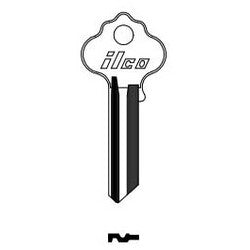 Kaba Ilco 1054FN NP A02 | Cylinder Lock Key Blank, Brass, Nickel Plated, 2 Price Group, For Ilco