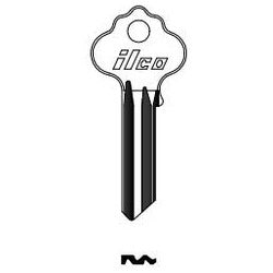 Kaba Ilco 1054MT NP A02 | Cylinder Lock Key Blank, Brass, Nickel Plated, 2 Price Group, For Ilco