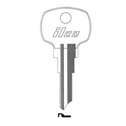 Kaba Ilco 1069-5Z NP A15 | Cylinder Lock Key Blank, Brass, Nickel Plated, 15 Price Group, For National Cabinet Lock
