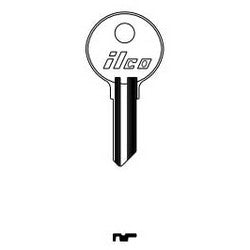 Kaba Ilco 1069C NP A15 | Cylinder Lock Key Blank, Brass, Nickel Plated, 15 Price Group, For National Cabinet Lock