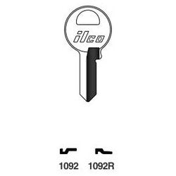 Kaba Ilco 1092 NP A02 | Cylinder Lock Key Blank, Brass, Nickel Plated, 2 Price Group, For Master