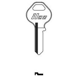 Kaba Ilco 1092VM NP A02 | Cylinder Lock Key Blank, Brass, Nickel Plated, 2 Price Group, For Master