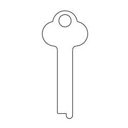 Kaba Ilco 1095A NS A93 | Safe Deposit Key Blank, 0.3" Width x 0.04" Thickness, Natural Nickel Silver, 13 Price Group, For Mosler