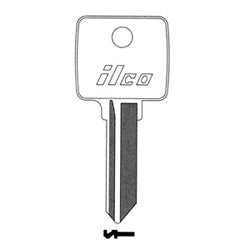 Kaba Ilco 1130R NP A13 | Cylinder Lock Key Blank, Brass, Nickel Plated, 13 Price Group, For Arco