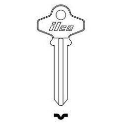 Kaba Ilco 1307A NP A02 | Cylinder Lock Key Blank, Brass, Nickel Plated, 2 Price Group, For Schlage