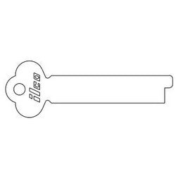 Kaba Ilco 1309 ST A13 | Key Blank, Flat, 0.525" Width x 0.07" Thickness, Steel, Nickel Plated, 13 Price Group, For Miscellaneous