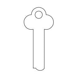 Kaba Ilco 1323 NS A31 | Safe Deposit Key Blank, 0.38" Width x 0.06" Thickness, Natural Nickel Silver, 6 Price Group, For Mosler