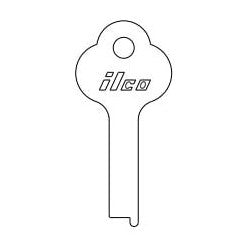 Kaba Ilco 1332S ST A02 | Key Blank, 0.3" Width x 0.06" Thickness, Steel, Nickel Plated, 2 Price Group, For Medart