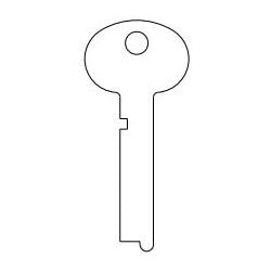 Kaba Ilco 1396S NS A52 | Safe Deposit Key Blank, 0.32" Width x 0.07" Thickness, Natural Nickel Silver, 11 Price Group, For Ilco/Kaba Mas