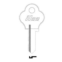 Kaba Ilco 1528R NP A12 | Cylinder Lock Key Blank, Brass, Nickel Plated, 12 Price Group, For Import