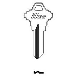 Kaba Ilco 1537 NP A11 | Cylinder Lock Key Blank, Brass, Nickel Plated, 11 Price Group, For Import