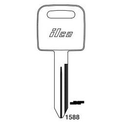 Kaba Ilco 1588 NP A07 | Vehicle Key Blank, Brass, Nickel Plated, 7 Price Group, For Ford International Freightliner