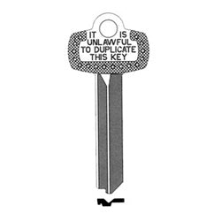 Kaba Ilco 1A1Q1 NS A30 | Key Blank, Look-Alike, Q Keyway, Natural Nickel Silver, 5 Price Group, For Best/Falcon