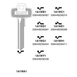 Kaba Ilco 1A1WY1 NS A55 | Key Blank, Look-Alike, WY Keyway, Natural Nickel Silver, 15 Price Group, For Best