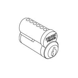 Kaba Ilco 3840-04-1006-S | Cylinder Lock Interchangeable Core, Peaks Classic, 140 6-Pin, Uncombinated, S Keyway, Small Format, Capped, Satin Brass