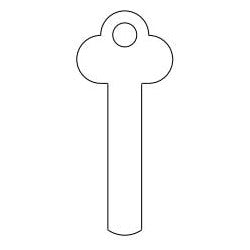 Kaba Ilco 4015 NS A93 | Safe Deposit Key Blank, 0.35" Width x 0.06" Thickness, Natural Nickel Silver, 13 Price Group, For Mosler