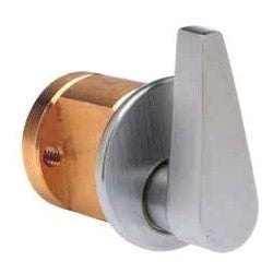 Kaba Ilco 7011TK9-26D | Rim Cylinder, Turn Knob, Horizontal/Vertical Tailpiece, 1-1/8" L, Satin Chrome Plated, With Trim Ring/Mounting Plate