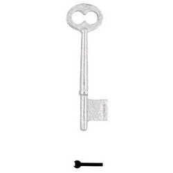 Kaba Ilco 8B MI A22 | Bit Key, 0.19" Post, 0.08" Neck, 0.45" Width x 0.5" Height x 0.08" Thickness Bit, Malleable Iron, Nickel Plated, 22 Price Group